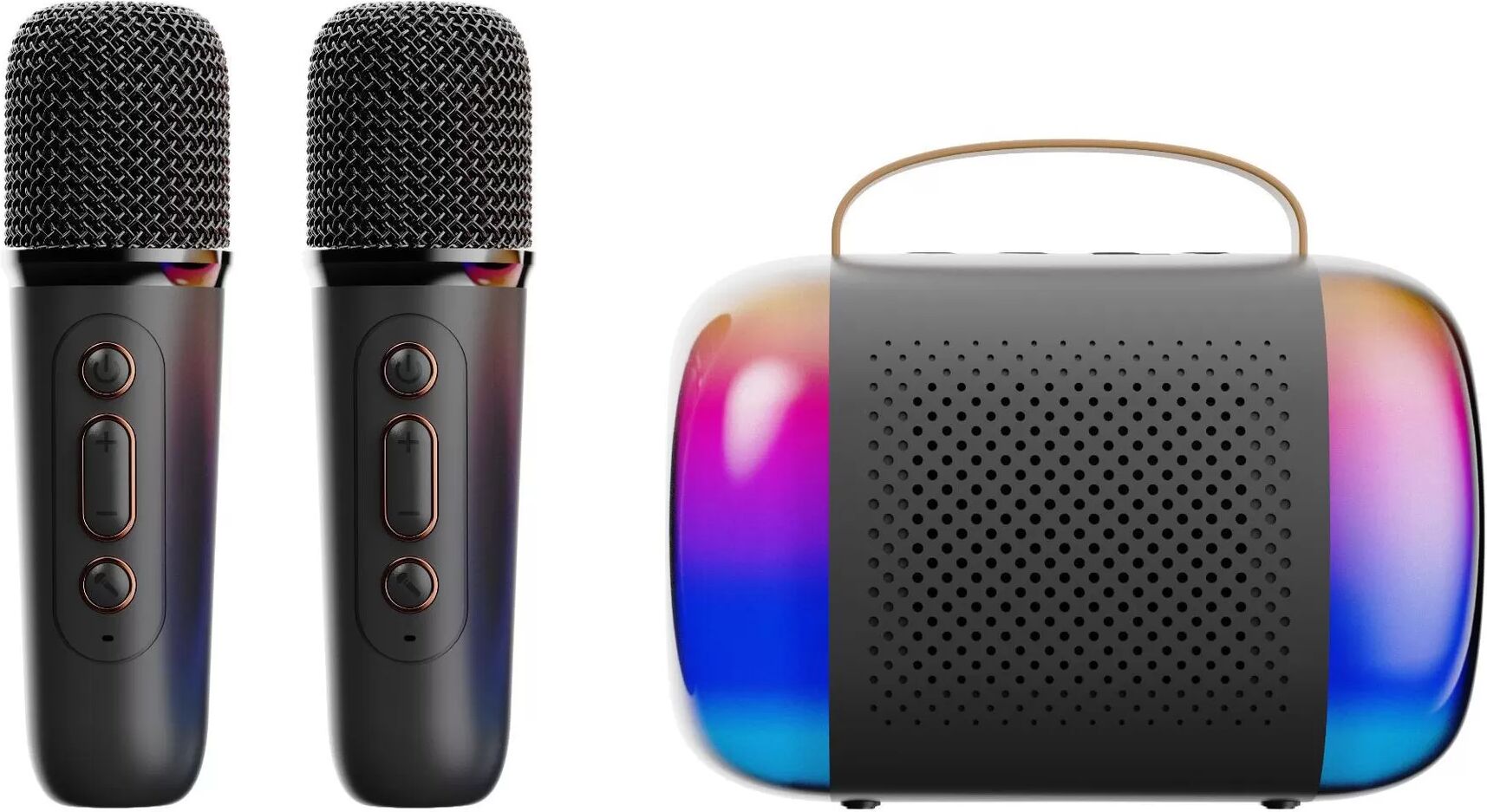 INF Y5-Doppelmikrofon-Karaoke-Maschine mit Bluetooth-Lautsprecher