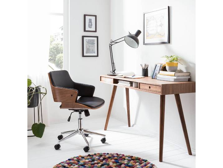 Chaise de bureau Elzito 54 x 82 x 74cm Marron/Noir/Noir/Marron