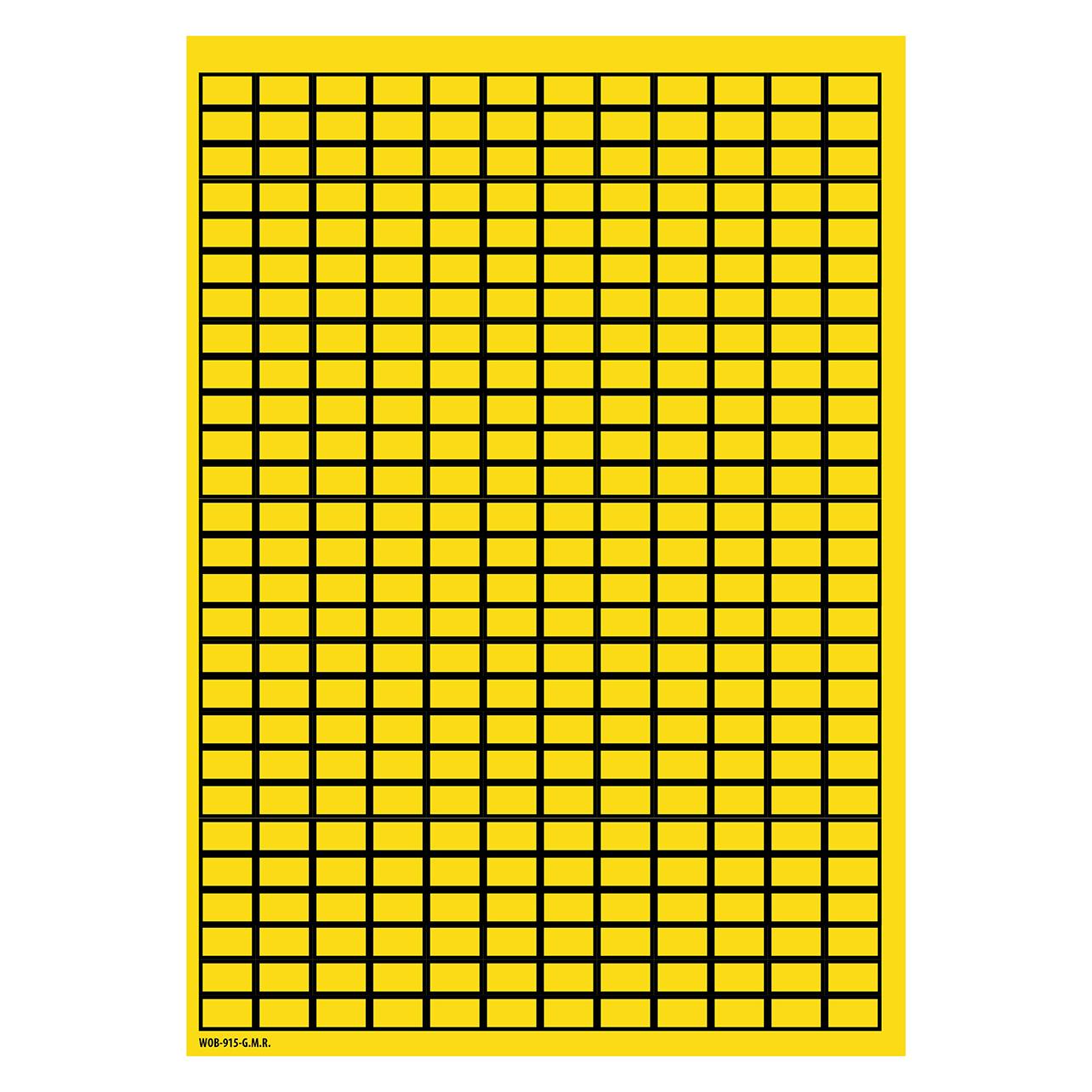 Brady B-500, WOB-915-G.M.R., BESCHRIFTBARE Etiketten, Vinylgewebe, Gelb mit schwarzem Rand, 9 x 15 (WOB-915-G.M.R.)