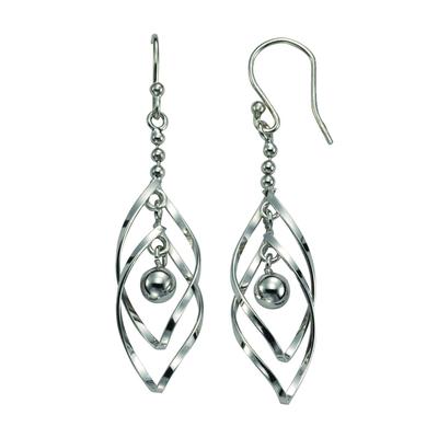 Paar Ohrhänger VIVANCE "925 Silber beweglich", weiß, Ohrringe, Damen, one-size, Silber 925 (Sterlingsilber)