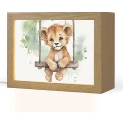 NACHTTISCHLAMPE Löwe - Tier - Kinder - Dschungel 20x15 cm