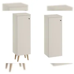 Erst-Holz Halbhoher Badschrank helles grau/taupe wahlweise mit oder ohne Füße in Eiche V-90.59-02HH