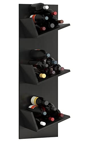 VCM Vinosi Houten Wijnrek Wandplank Zwart B/D/H: 107 x 33 x 26 cm