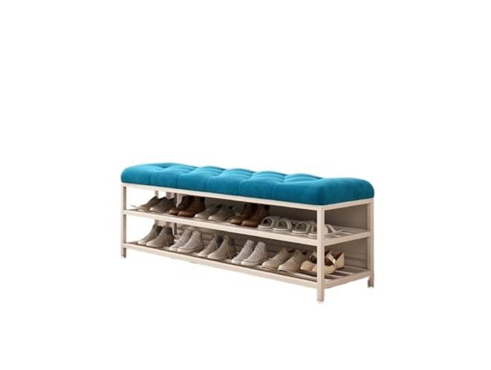 GAOWINLY Aufbewahrungsbank, Eingangsschuhhocker Home Eingangsbereich Sitzbank Einfach(Blue,80cm)