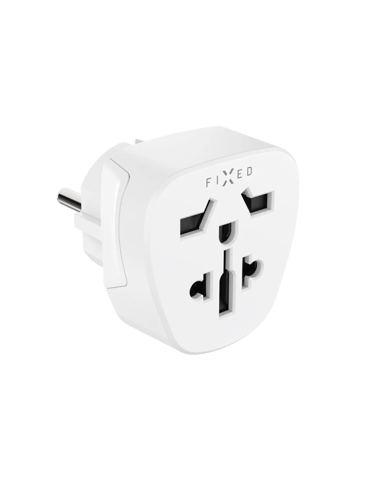FIXED Travel Adapter Schuko EU/World White