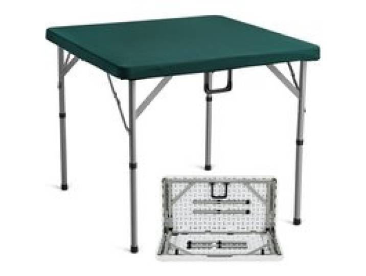 VEVOR Table de Mahjong Pliable, Table de Jeu de Cartes pour 4 Joueurs, avec Plateau Vert Résistant à l'Usure, Table de Dominos Portable avec Poignée de Transport, pour Puzzles Poker, 86x86x74 cm
