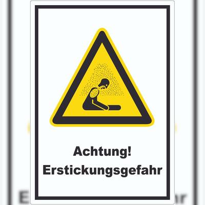 HB-Druck Achtung Erstickungsgefahr Aufkleber A4 (210x297mm)