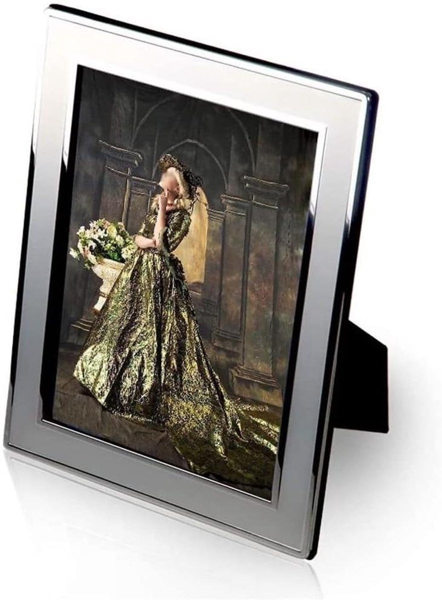Moderne metalen fotolijst met zilver plating, 10 inch, Zilver