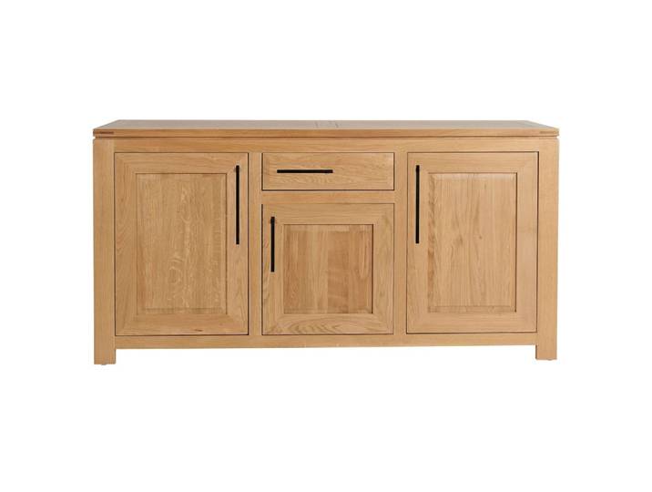 Buffet bas moderne en chêne clair 3 portes 1 tiroir