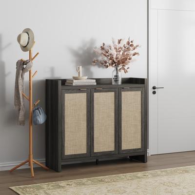 SICOTAS Five - Tier Storage Rustic - Flavored Rattan Shoe Cabinet
