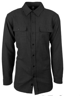 Burnside BU8200 Men's Extra Soft Solid Flannel in Charcoal size 2XL   Cotton/Polyester Blend 8200, BN8200, B8200