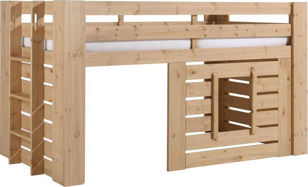 Einzelbett Hüttenbett Kiefer Eiche 214,6 x 114,5 x 97,2 cm