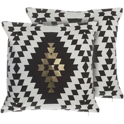 DEKOKISSEN 2er-Set Schwarz-Weiß 45/45 cm Coleus