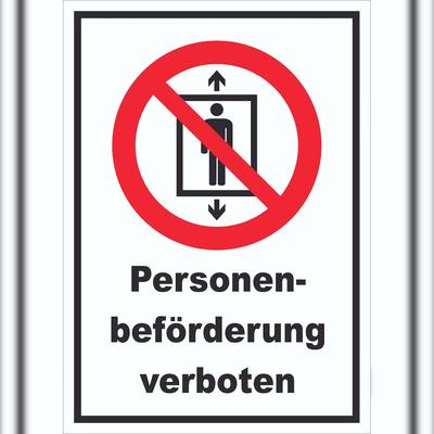 HB-Druck Personenbeförderung verboten Schild A6 Rückseite selbstklebend