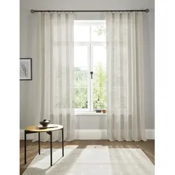Gardine OTTO HOME "Fiete" Gr. 5, beige, B:140cm H:265cm, Polyester, Gardinen, Gardine, Leinen Optik, Sichtschutz, halbtransparent, einfarbig, Leinenoptik