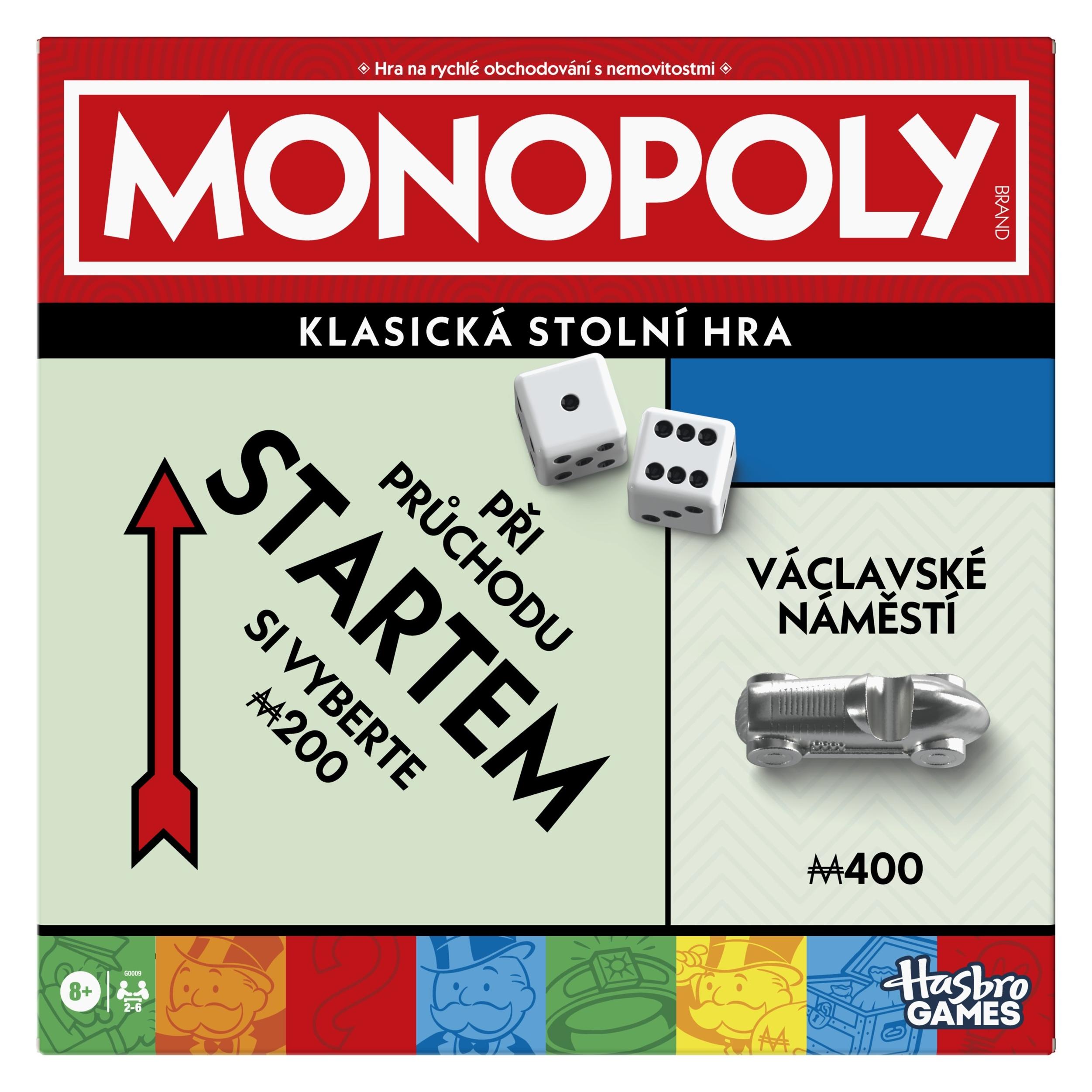Hasbro Monopoly Classic (CZ Version) / Spieldauer: 90 Minuten / Spieleranzahl: 2-6 / ab 8 Jahren (Tschechisch, 2 - 6 Spieler) (1120G0009)
