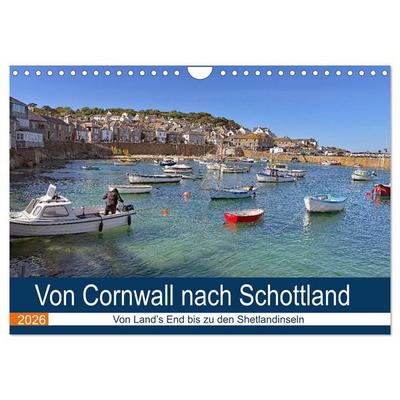 Von Cornwall nach Schottland (Wandkalender 2026 DIN A4 quer), CALVENDO Monatskalender