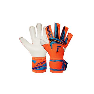 Torwarthandschuhe REUSCH "Attrakt Duo Evolution", Damen, Gr. 8, orange (orange, blau), 36% Polyester, Materialmix, 5% Polyamid, 3% Synthetik, Handschuhe, mit Grip Duo Haftschaum