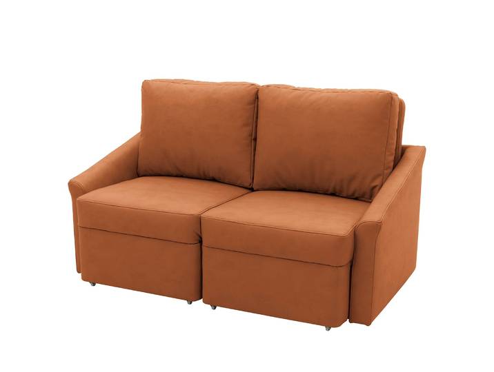 Boxspring-Schlafsofa Befasy Braun Kunstleder Jami 168 x 86 x 96cm Modern