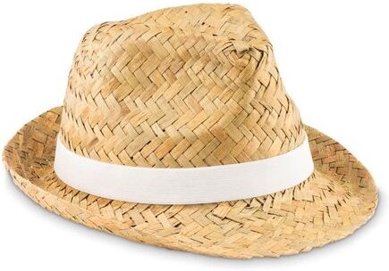 Chapeau publicitaire en paille naturelle MONTEVIDEO paille blanc