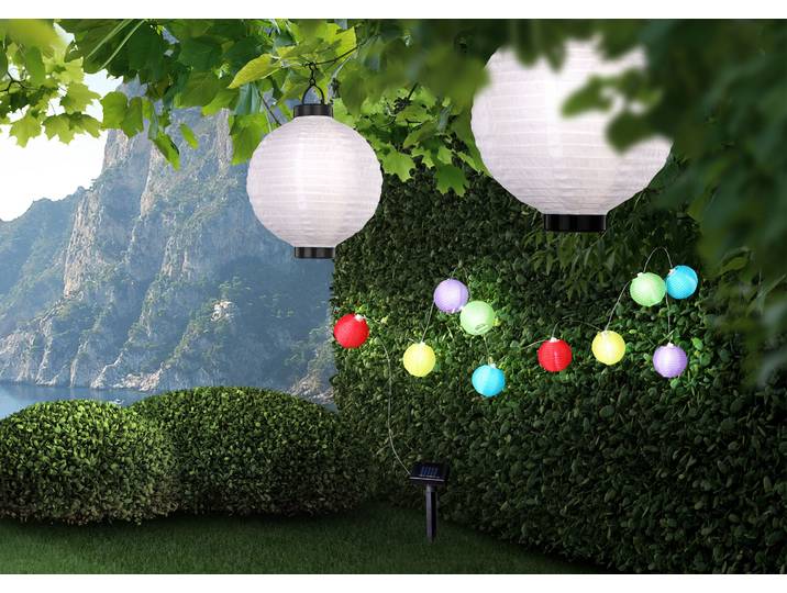 Globo Lampe solaire plastique multicolore\, 10xLED ; 33971