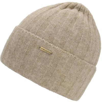 Beanie CHILLOUTS "Amari Hat", Damen, beige, Strick, Obermaterial: 70% Polyester, 15% Polyamid, 10% Wolle, 5% Elasthan, Mützen Beanie, Wärmende Beanie mit weichem Rippstrickmuster