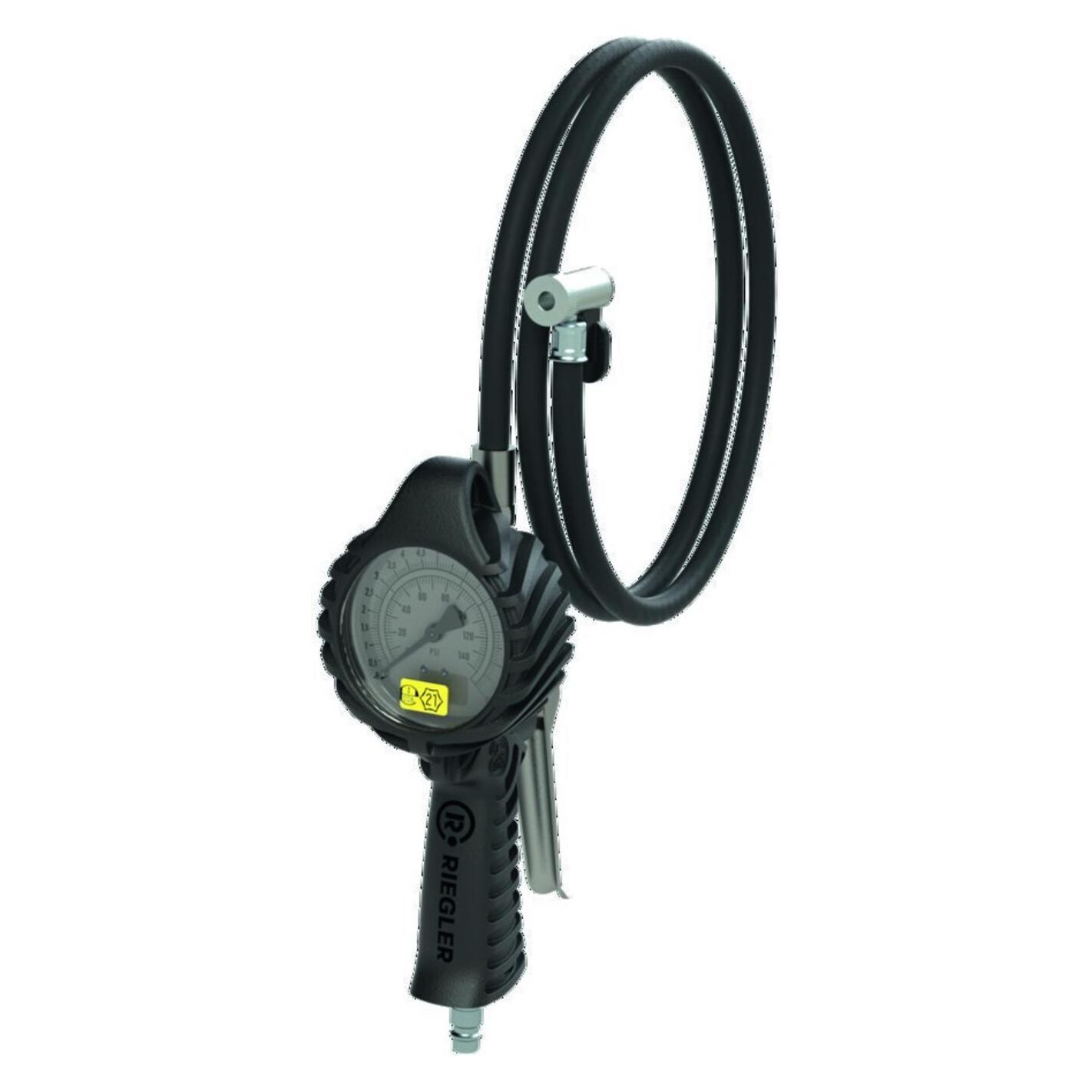 Magni Hand-Reifenfüllmesser mit Hebelstecker, drehbar, geeicht, Manom. Ø80mm, 0-12bar/170psi RIEGLER (66335274)