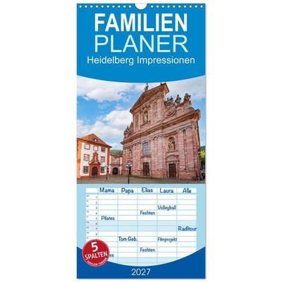 Familienplaner 2027 - Heidelberg Impressionen mit 5 Spalten (Wandkalender, 21 x 45 cm) CALVENDO