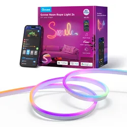 GOVEE 4M Neon Preinstalled Strip Light White support Matter(Homekit, Google, Alexa, Smarthings)
