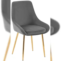 Proregal CHEFGASTRO Esszimmerstuhl GUADALAJARA Samt gold HxBxT 86x50x53cm Samt Dunkelgrau Küchenstuhl