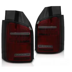 Voll LED Lightbar Rückleuchten passend für VW T6 15-19 Rot/Smoke (Flügeltüren / Halogen)