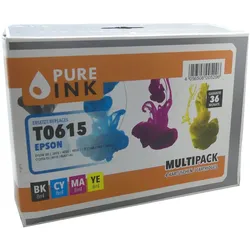 Pure Ink für Epson T0615 Druckerpatrone – black-tri-color – Alternativprodukt – (Multipack)