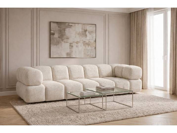 Kaiser Möbel Sofa 4-Sitzer für Wohnzimmer, Stoff Sonic 3D, AVERRO, Bubble-Design,Designer Sofa,Premiumstoff Sonic 3D