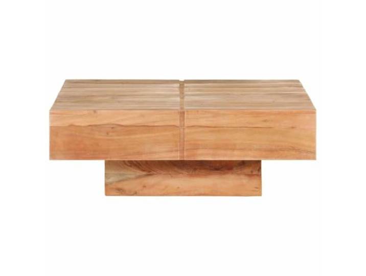 Couchtisch 80x80x28cm Akazie Massivholz Massives Akazienholz, dichte Maserung, große Arbeitsplatte, Wohnzimmer, Arbeitszimmer, stabile Struktur, langlebig
