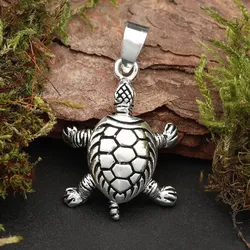 Drachensilber Schildkröte Schmuck Anhänger 925 Silber bewegliche Glieder - Silber