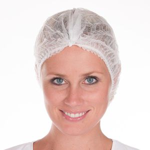 Franz-Mensch Baretthauben Klipphauben Detect, PP-Vlies, Gr. 50cm, weiß, 100 Stück