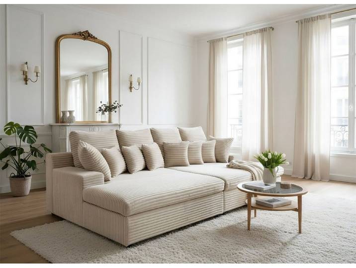 Fun Möbel Big-Sofa Megasofa FUN LOREA in Stoff Tilia, Rundumbezug