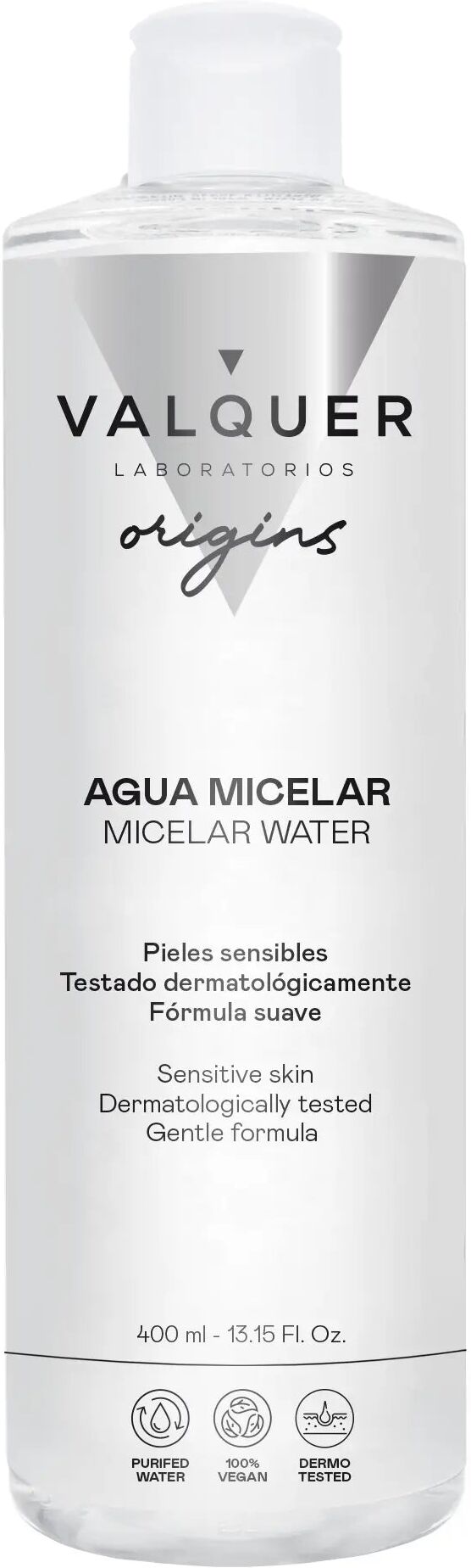 Valquer Origins Agua Micelar para Pieles sensibles - Limpieza Suave y Eficaz - 400 ml