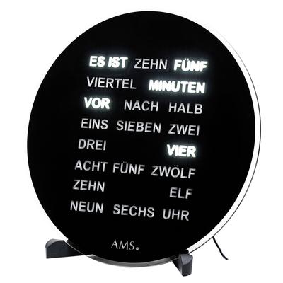 Tischuhr AMS, schwarz (schwarz, schwarz), Tischuhren, Quarzuhr, Wohnzimmer, Esszimmer