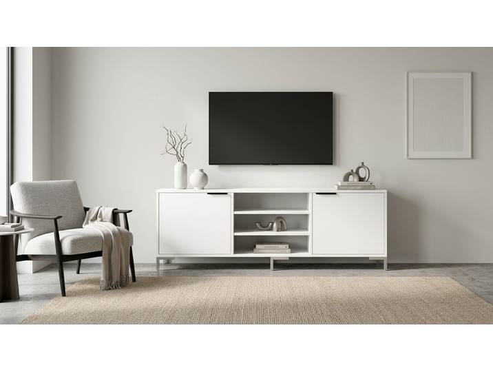 TV Sideboard mit Klapptüren Premium Dekore Alpin­weiß