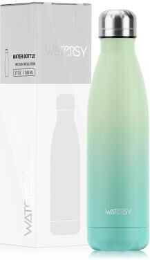 Uplifted Goods Stainless Steel Vacuum Bottle 500 Ml Insulated Sports Flask green Blue Blue