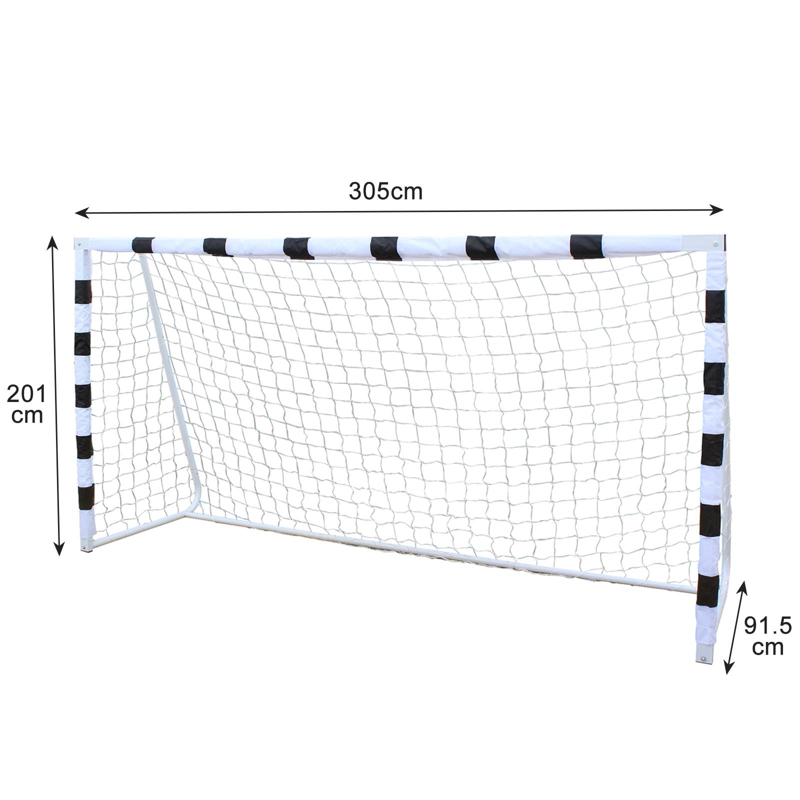 Fußballtor, 305 x 201 cm, Schwarz-Weiß - Tragbares Fußballtor für Jugendliche