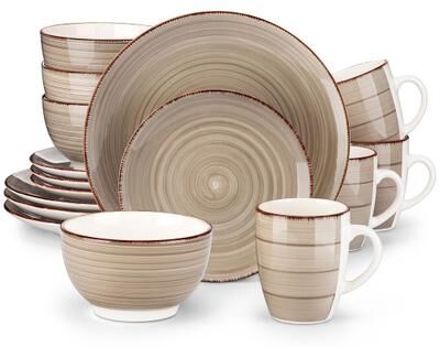 vancasso Bella 16-Piece Stoneware Dinnerware Set for Family Dining Service for 4