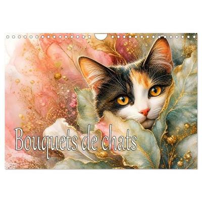 Bouquets de chats (Calendrier mural 2027 DIN A4 vertical), CALVENDO calendrier mensuel