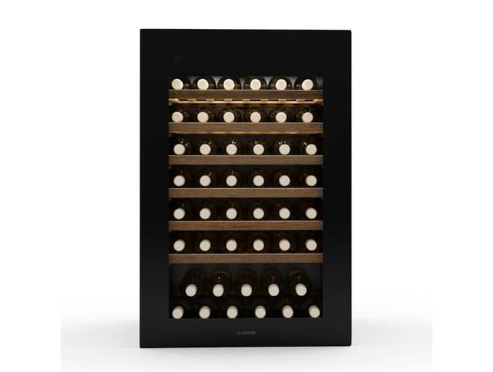 Klarstein Rhone 59 Uno Weinkühlschrank - 59 Flaschen, 1 Zone, 5-20 °C, LED-Steuerung, UV-Schutz, Leiser Betrieb, Schwarz