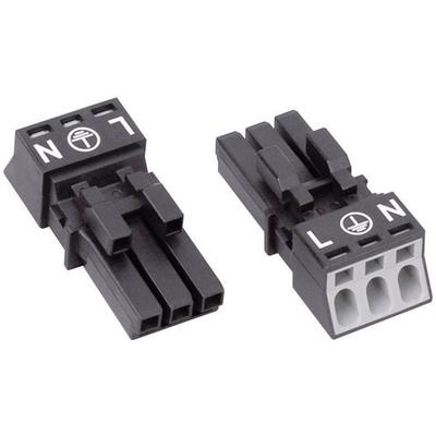 WAGO Netz-Steckverbinder WINSTA MINI Serie (Netzsteckverbinder) WINSTA MINI Buchse, gerade Gesamtpolzahl: 2 + PE 16 A Schwarz 1 St.
