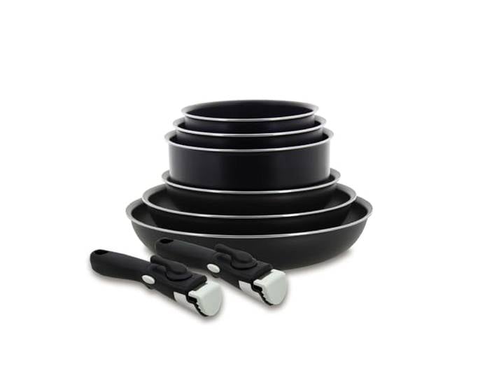 Menastyl Lot de 8 Pièces Iris 3 Casseroles + 3 Poêles + 2 Poignées