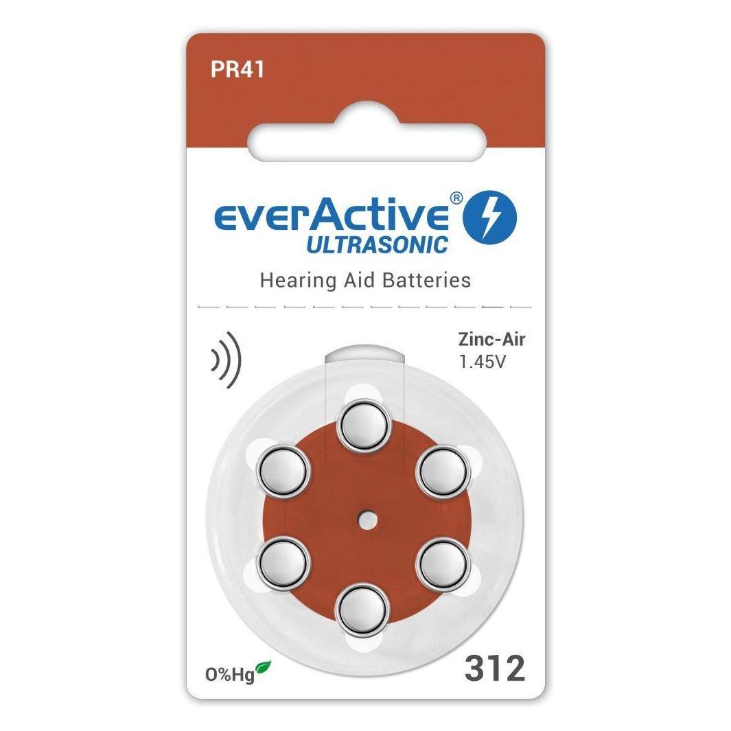 Everactive Ultrasonic 312 - Hörgerätebatterien (6 Stk., A312) (HGP20547)