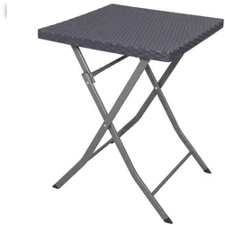 aro Outdoor Klapptisch Bistro, Stahl/Kunstsoff, Rattan Optik, grau