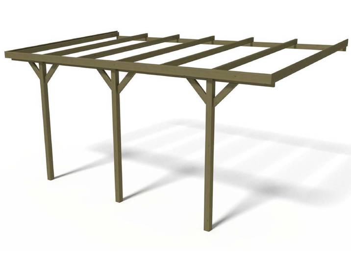 Carport bois adossé voiture Solar 2 - 300 x 454 x 245 cm